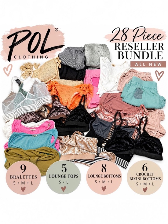 POL Other - POL 28 Pc NEW Reseller Bundle Bralettes Lounge Swim S M L